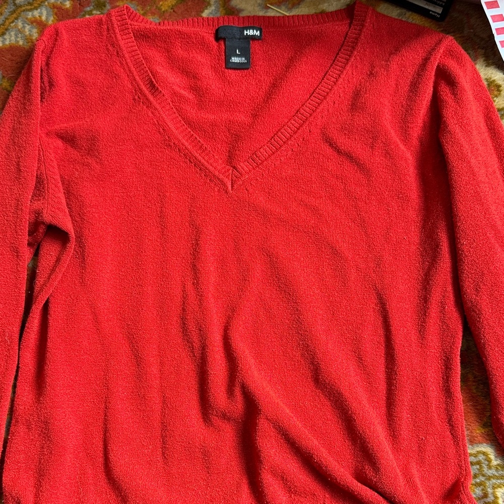 H&M Vibrant Red Knit Top